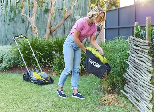 Ryobi OLM1833B 18V ONE+ Cordless 33cm Lawnmower (Body Only), Anthracite/Green