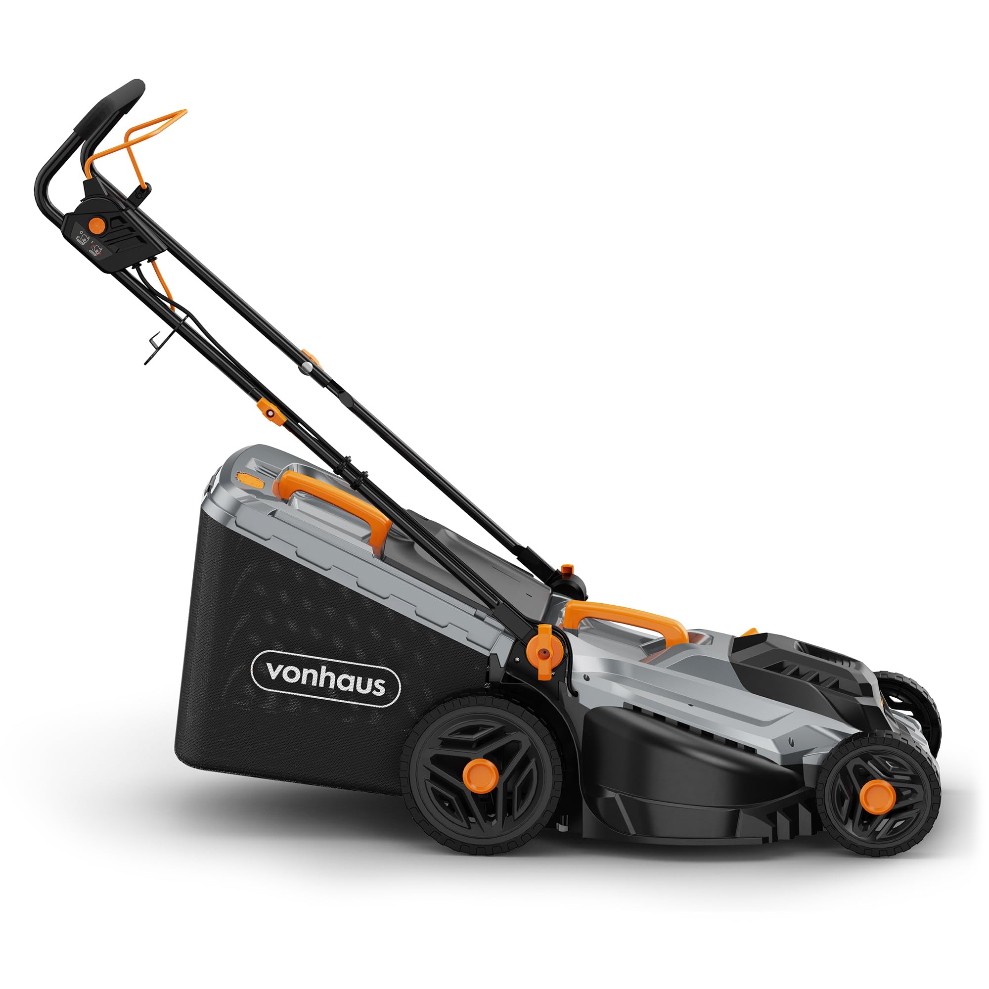 VonHaus Lawnmower 1600W – Electric Corded Lawn Mower for all Types of Grass – 42L Collection Bag, 380mm Working Width, 10m Cable, Foldable Height Adjustable Handlebar, 5 Depth Settings, Carry Handle