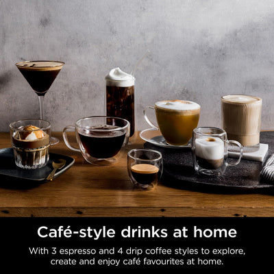 Ninja Luxe Premier 3-in-1 Coffee Machine, Latte, Cappuccino, Cold Brew & Espresso Maker With Built in Bean Grinder & Milk Frother, Easy to Use, 4 Automated Froth Presets, Silver, ES601UK